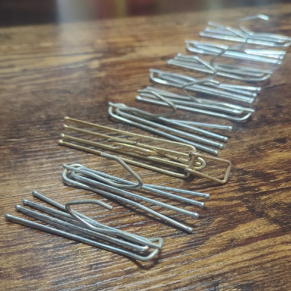 Set Of 9 Vintage Metal Curtain Hooks